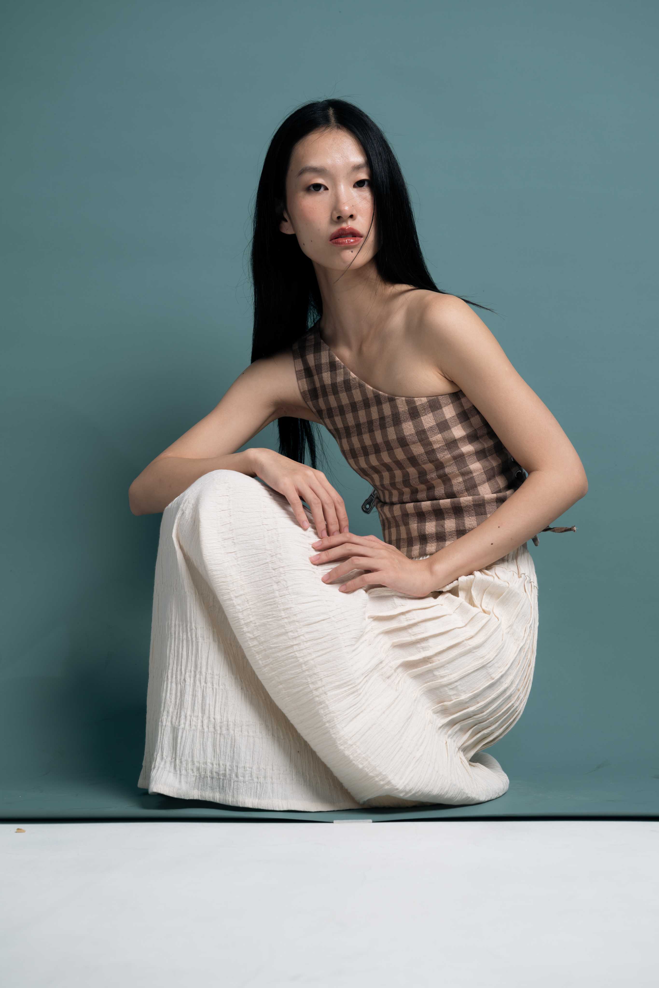 Palit Sandy top open shoulder (Gingham terrain)