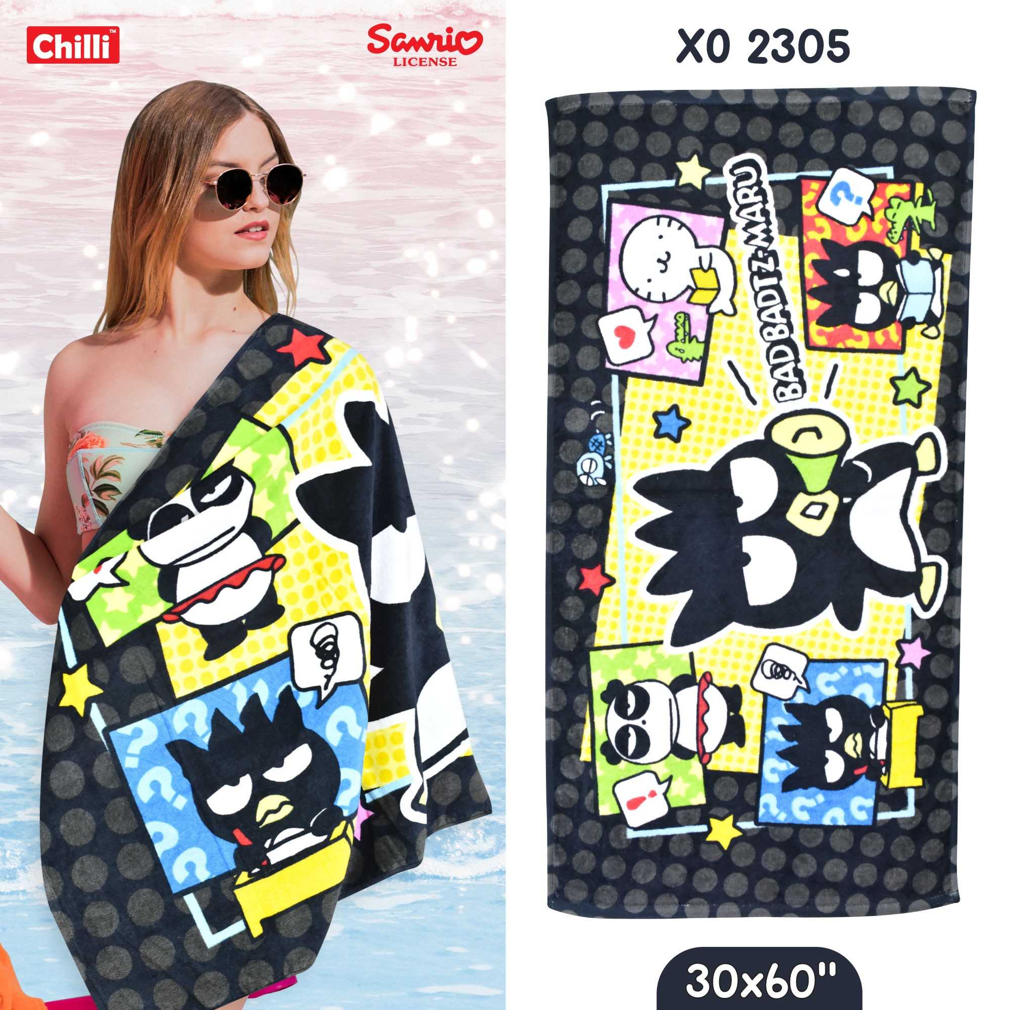 i-Biley ผ้าขนหนู 30x60 นิ้ว XO-2305 BadBadtz-maru ลายการ์ตูน ลายลิขสิทธิ์แท้ 100% ผ้านุ่ม คุณภาพ