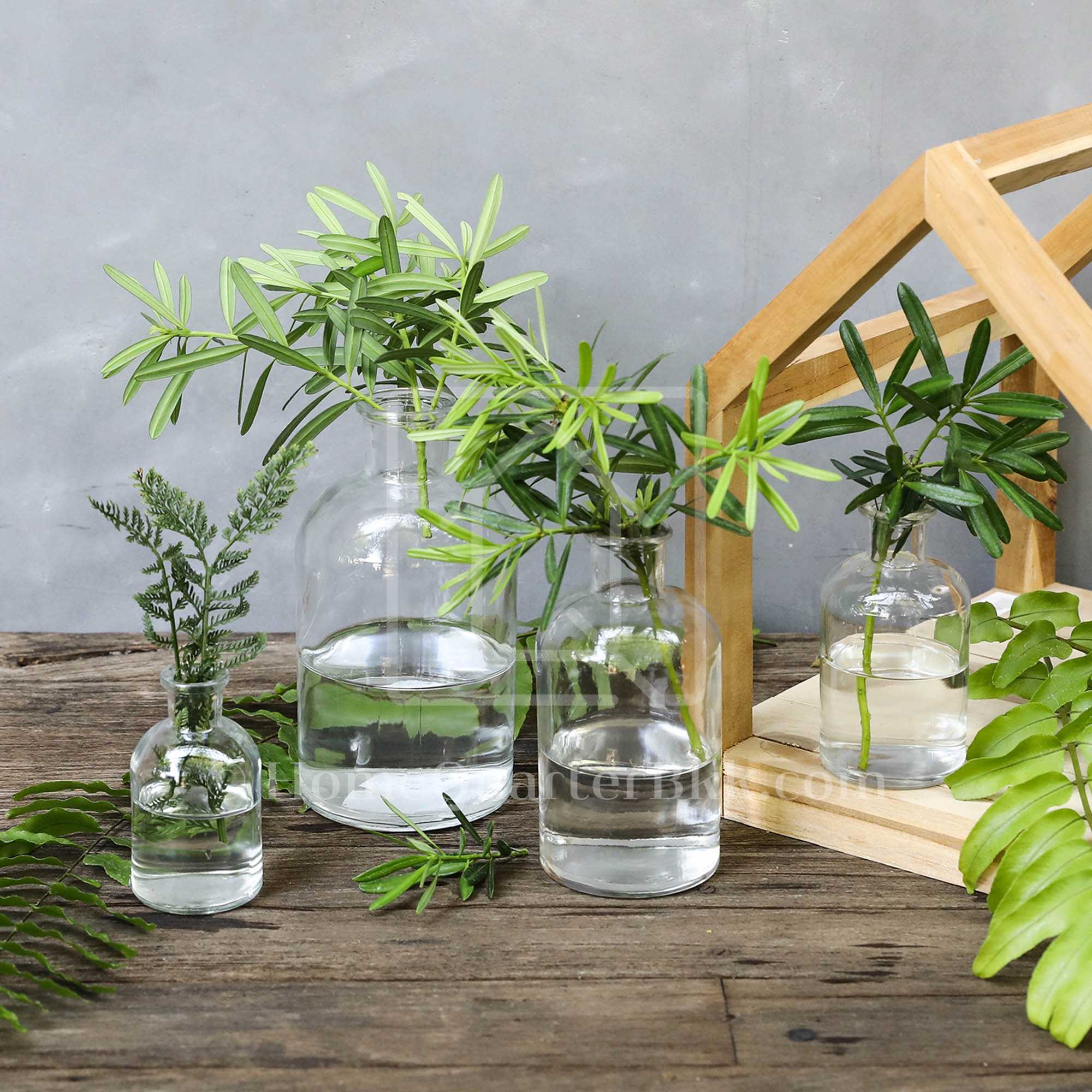 ขวดแก้วใส ปากแคบ ความจุ 250 มล. | Clear Glass Bottle  Narrow Top - 250 ml