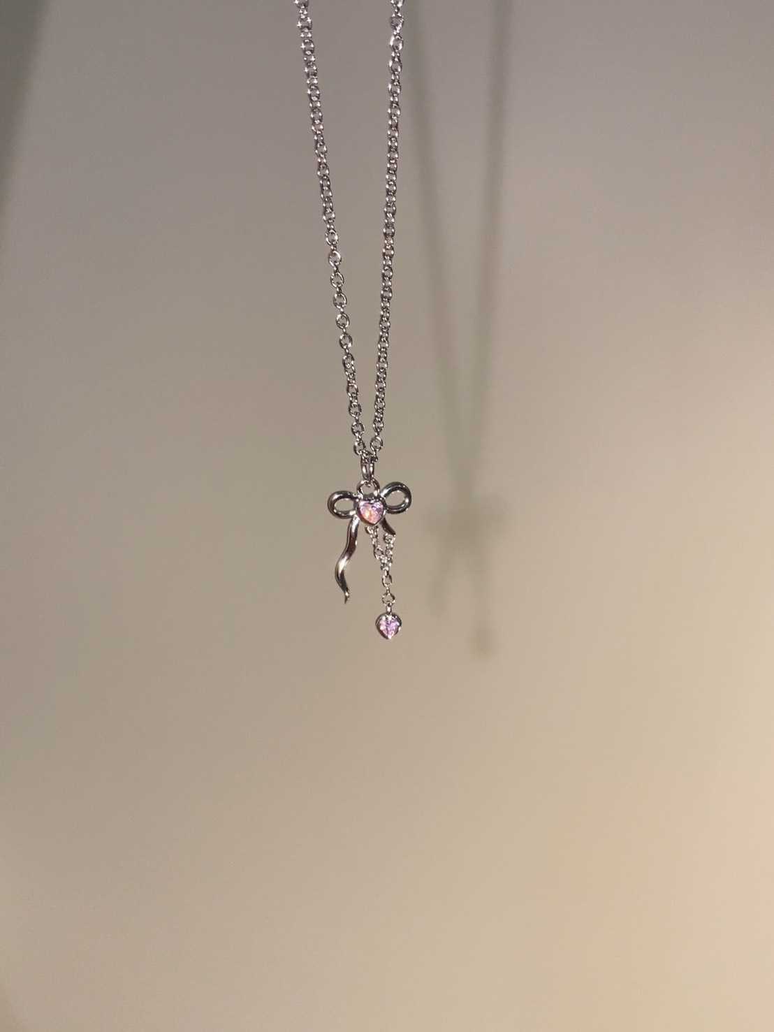 ”melted ribbon necklace“ รหัส gaandga13 สร้อยSS+จี้เงินแท้ทั้งชิ้นชุบ Rhodium Designed by gaandga™®