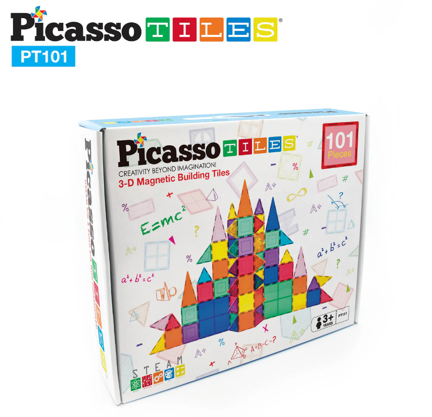 PicassoTiles Magnetic Tile Building Block Classic 101 Pc Playset