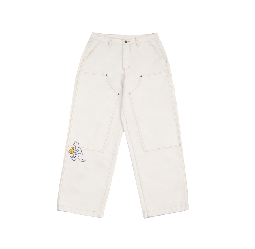 GROD Double Knee Pants White