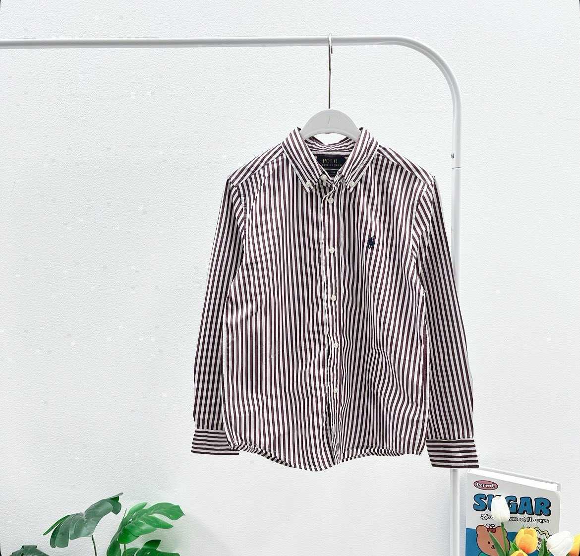 พร้อมส่ง  Ralph Lauren Striped Poplin Shirt ( Kids )
