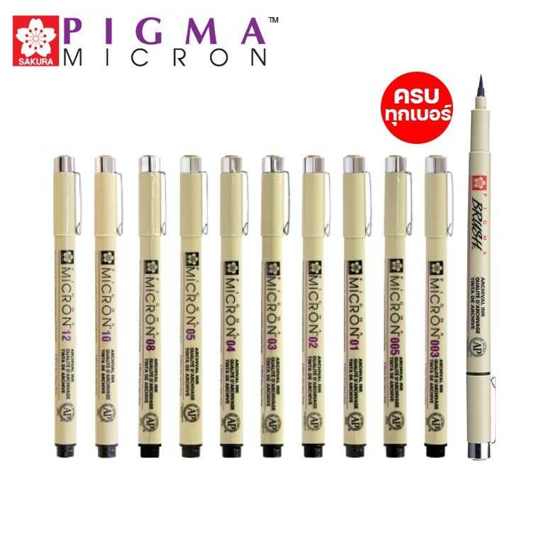 ปากกาพิกม่า ซากุระ SAKURA ปากกาเขียนแบบ ปากกาตัดเส้น หมึกสีดำ รุ่น PIGMA MICRON