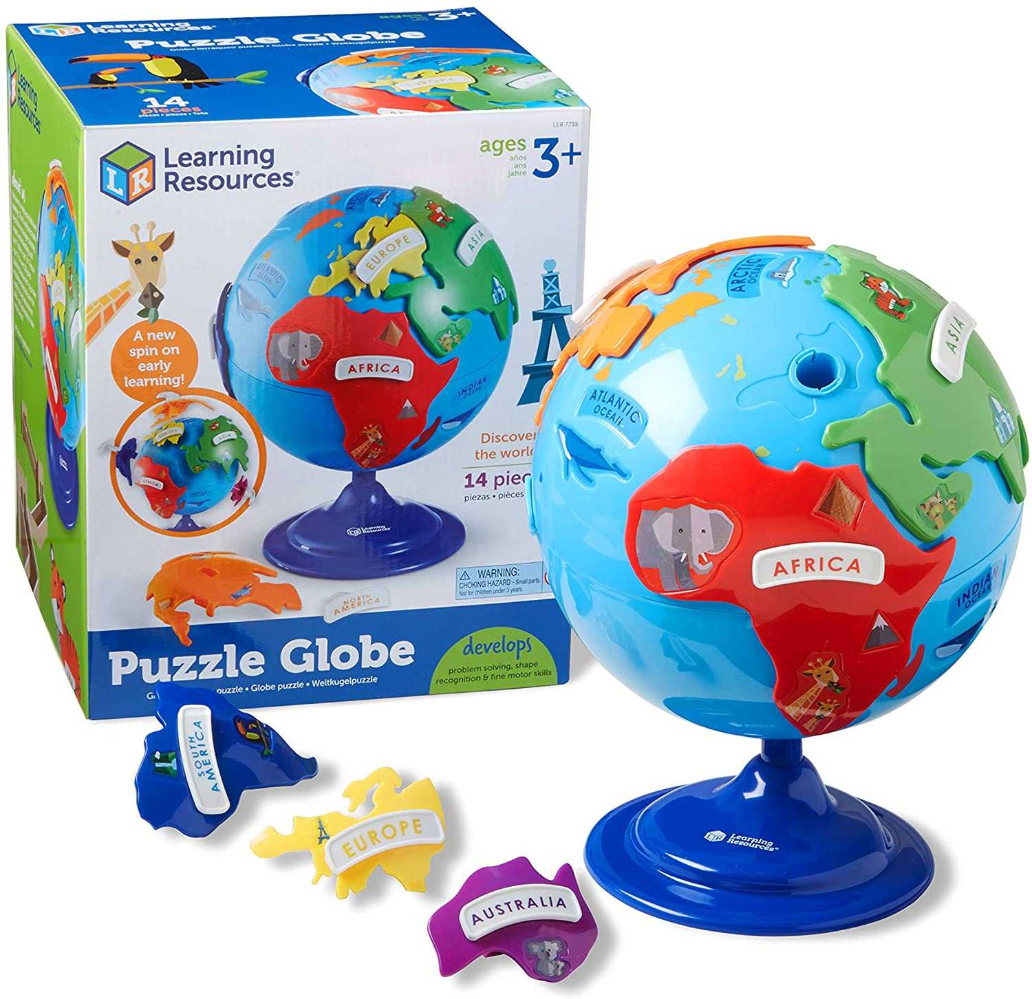 Learning Resources, Puzzle Globe เสริมพัฒนาการภูมิศาสตร์ ลูกโลกถอดประกอบสำหรับเด็ก ของเล่นเด็ก 3 ปี+