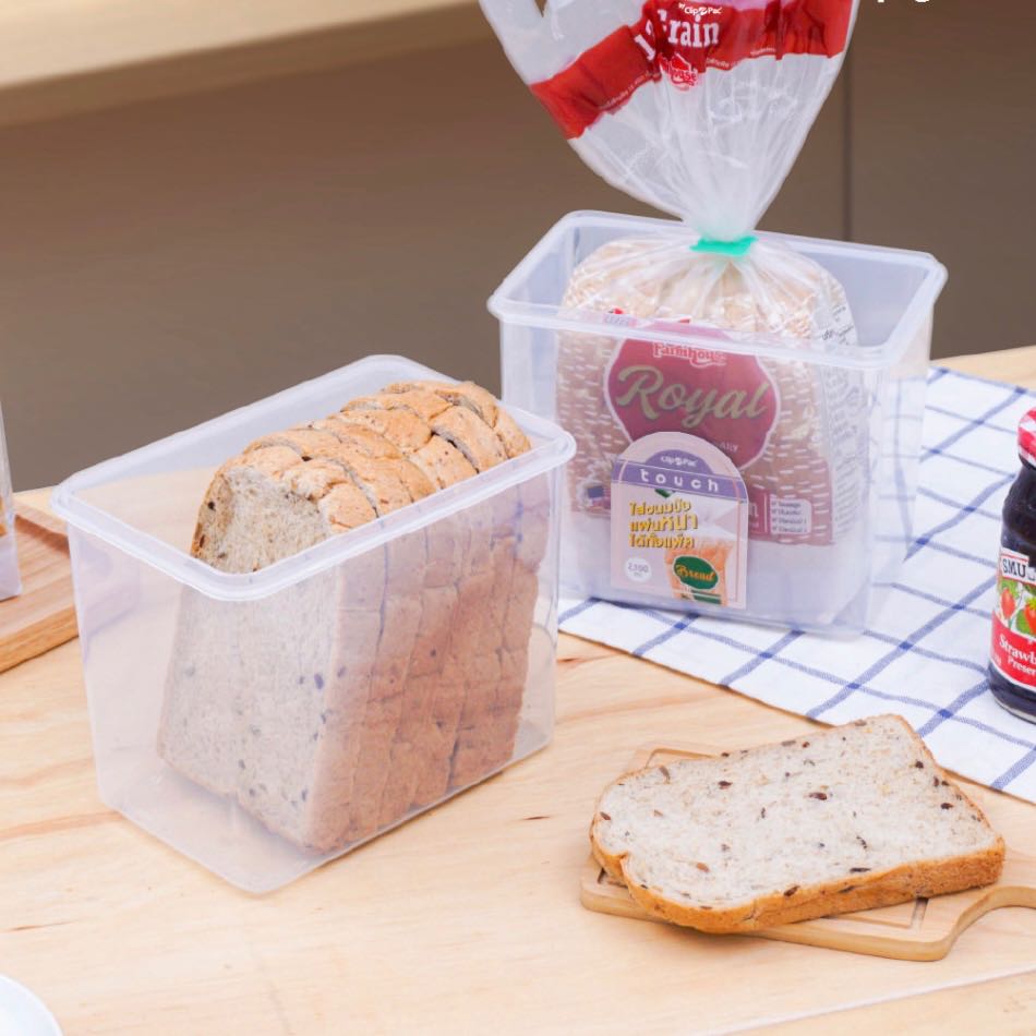 🍞🄱🅁🄴🄰🄳 🄱🄾🅇🍞 กล่องเก็บขนมปัง ✅ ฝาล๊อค 4 ด้าน ปิดสนิท