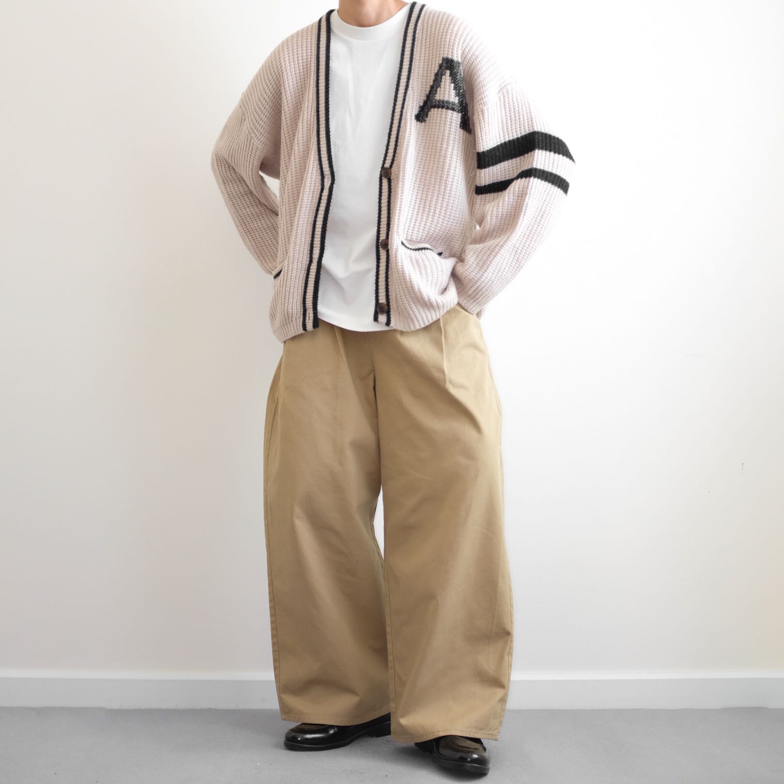 CHOCOL RAFFINE • Relaxed Cropped Cotton Oversized Wide Legs Pants 