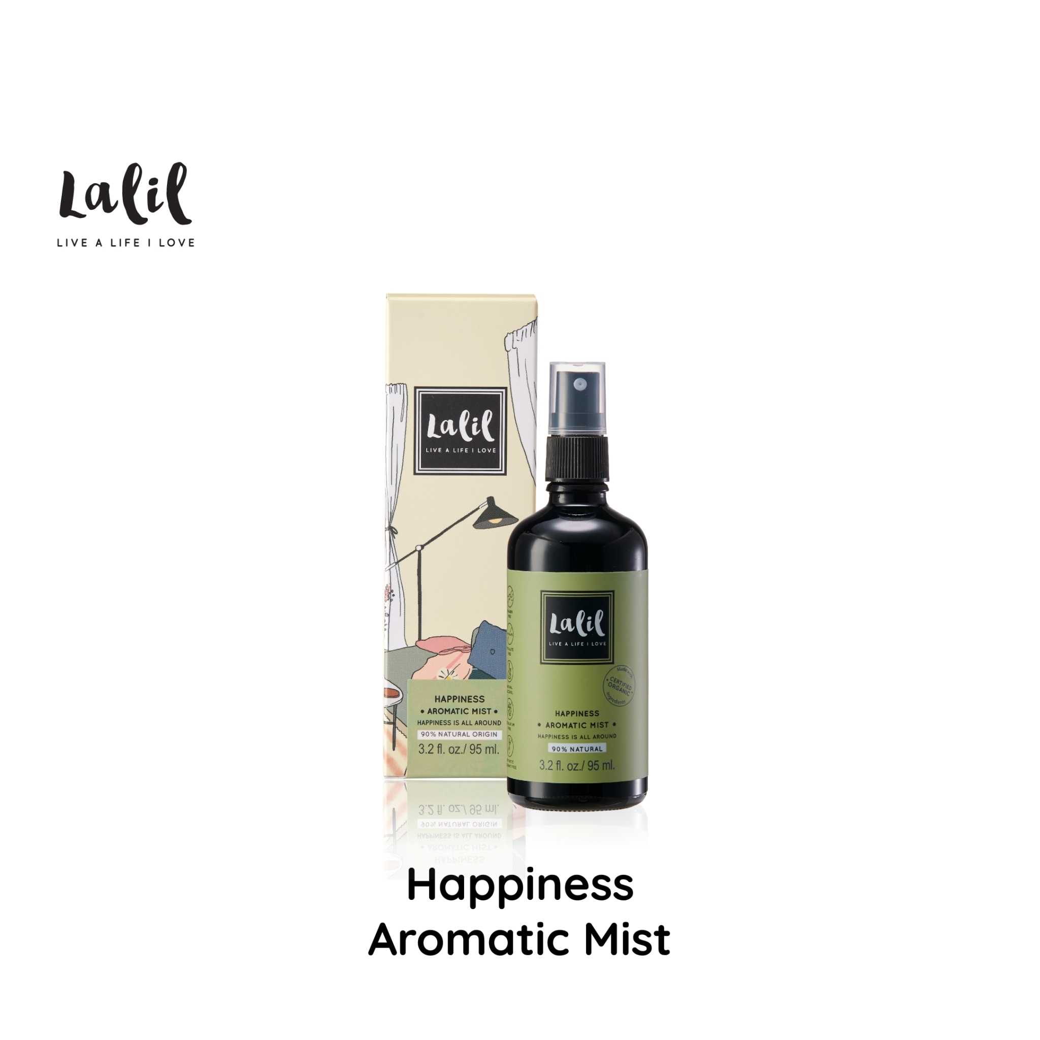 Lalil Happiness Aromatic Mist (95 ml.) สเปรย์อโรม่าปรับอากาศ หอมสดใส อารมณ์ดี