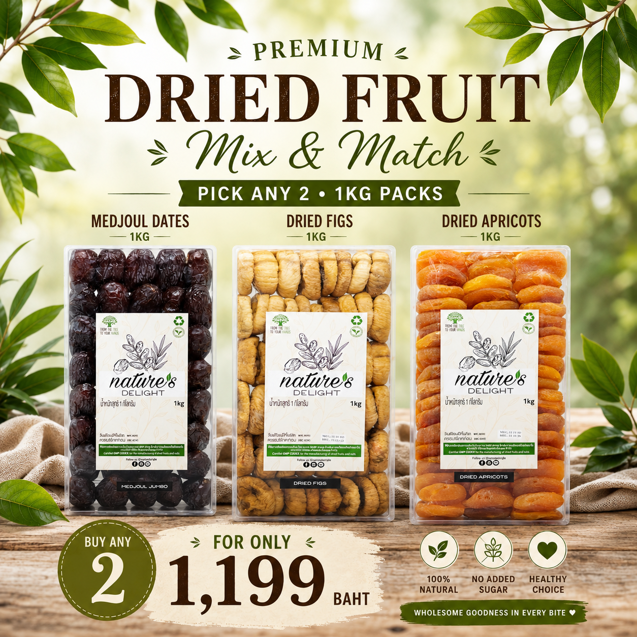 Dried Fruits Pick any 2 for only 1,199 baht