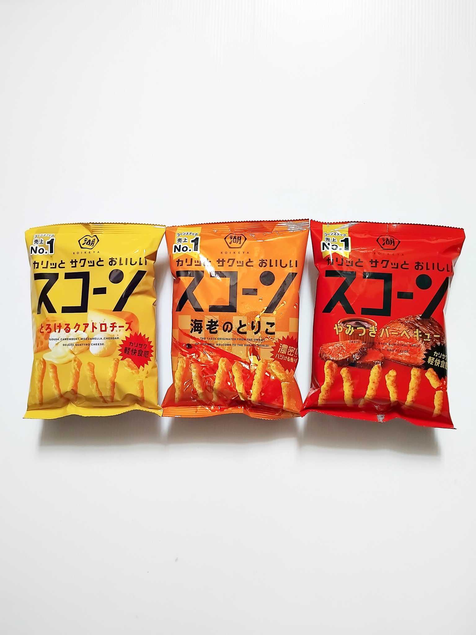 Koikeya Sucorn ข้าวโพดอบกรอบ รสชีส, รสกุ้ง, รสเนื้อบาร์บีคิว