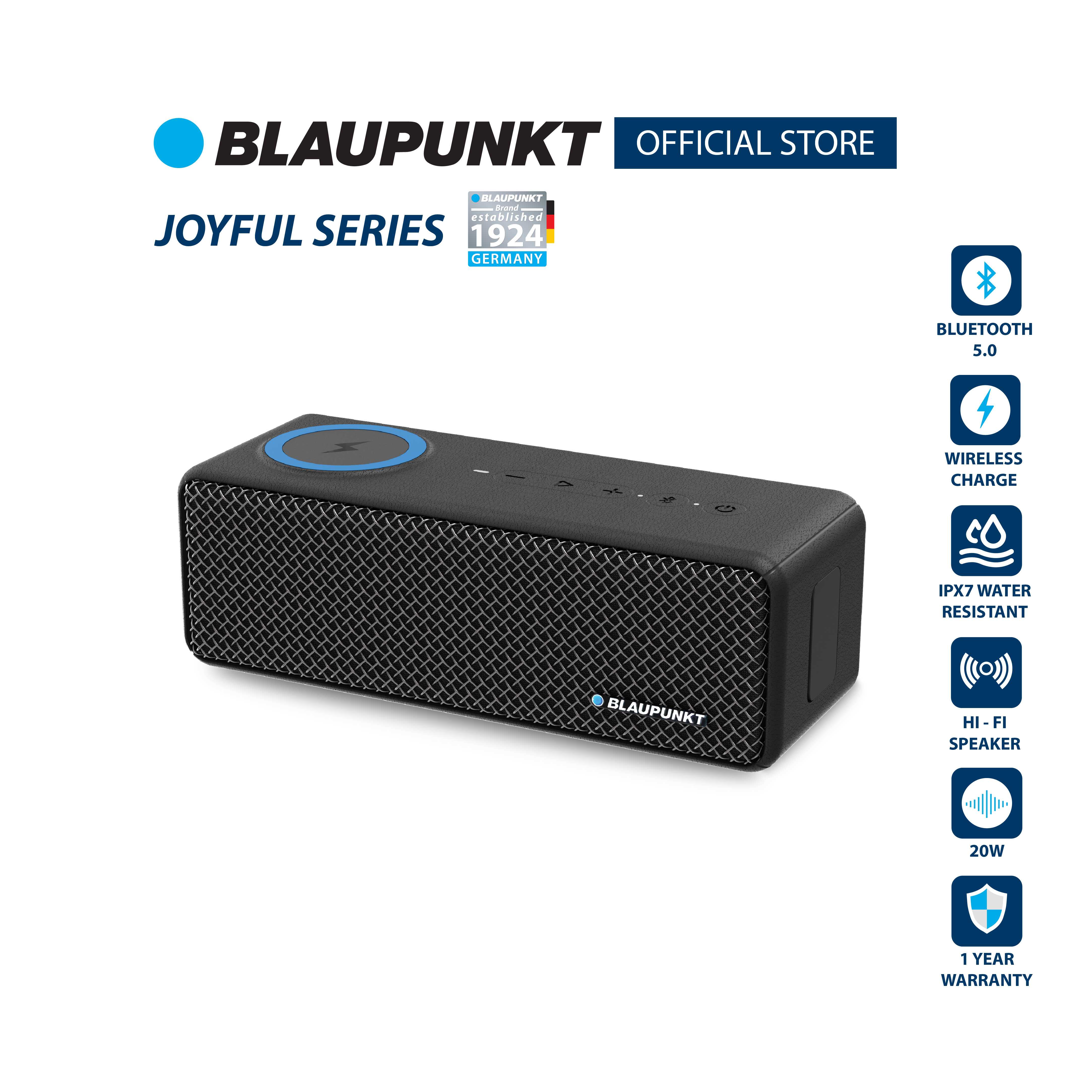 BLAUPUNKT ลำโพงบลูทูธพกพา 20 วัตต์ มาพร้อม WIRELESS CHARGING BLUETOOTH SPEAKER รุ่น JOYFUL
