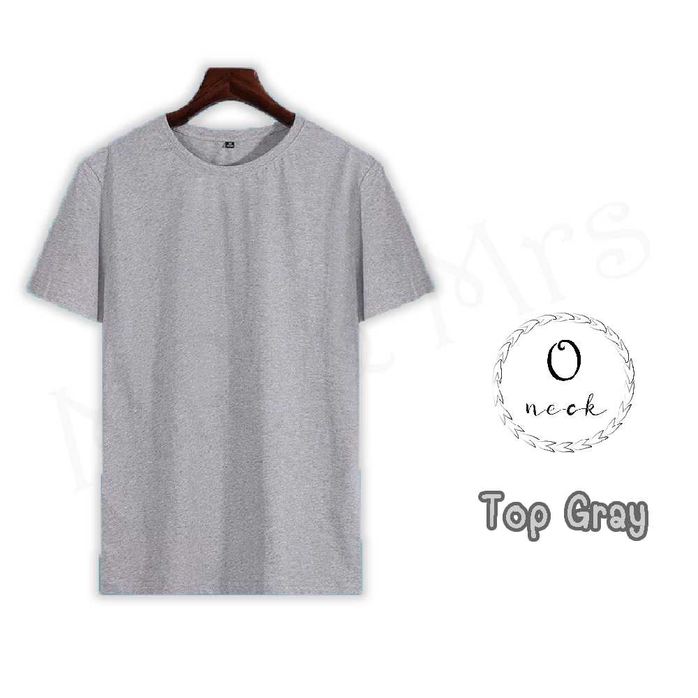 เสื้อยืดสีพื้น เสื้อคอกลม เสื้อยืดคอกลม T-Shirt ผ้าCotton (สีเทา)