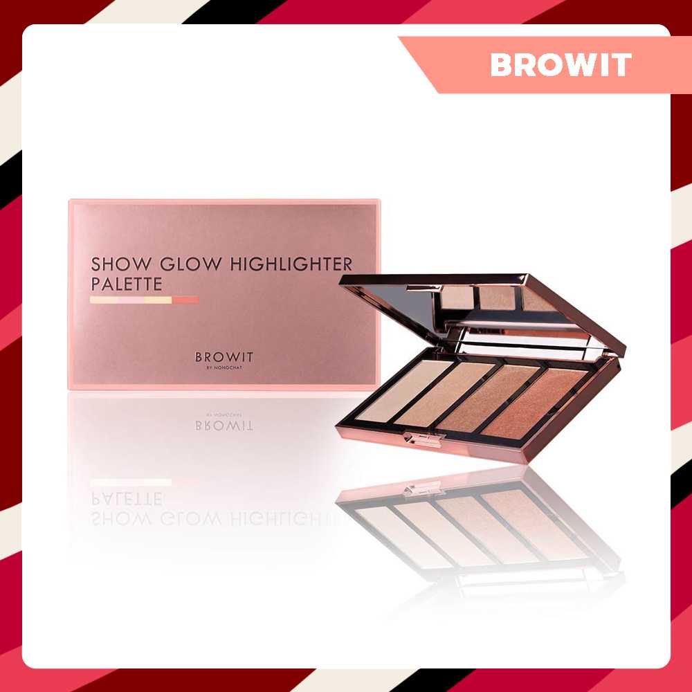 Browit SHOW GLOW HIGHLIGHTER PALETTE บราวอิท โชว์โกลว์ไฮไลท์เตอร์พาเลท 4สี (x4g.)