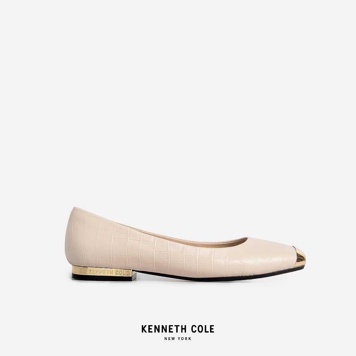 KENNETH COLE x ANNE รองเท้าส้นแบนรุ่น ASTAIRE FLATS EGGSHELLCROCสีครีมจระเข้ ( FLT - KF14077LE-169 )