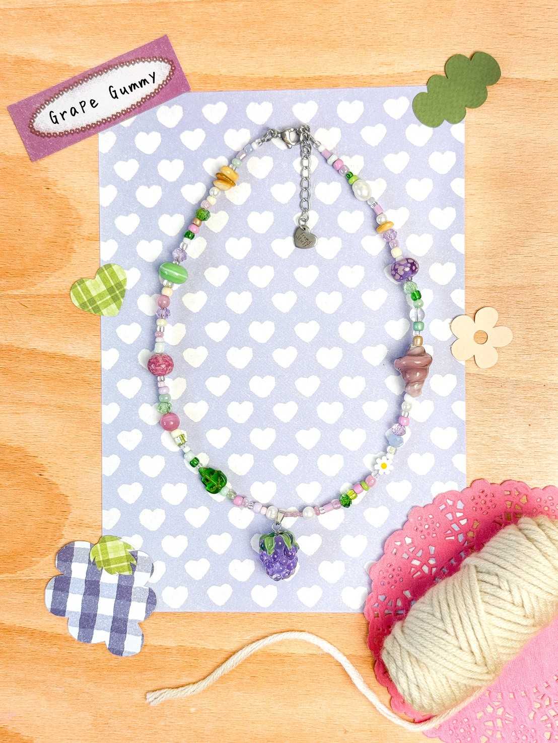 Grape Gummy Necklace สร้อยคอรูปเยลลี่องุ่นสีม่วง : Flavor Tale Collection