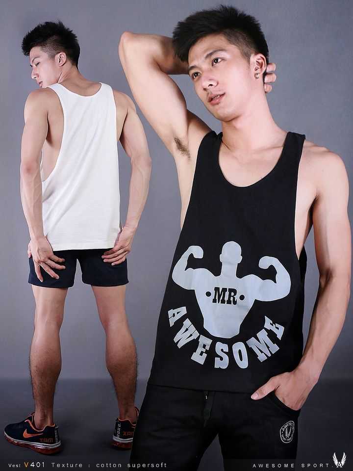 V401(Cotton Supersoft)เสื้อกล้าม ออกำลังกาย Awesome