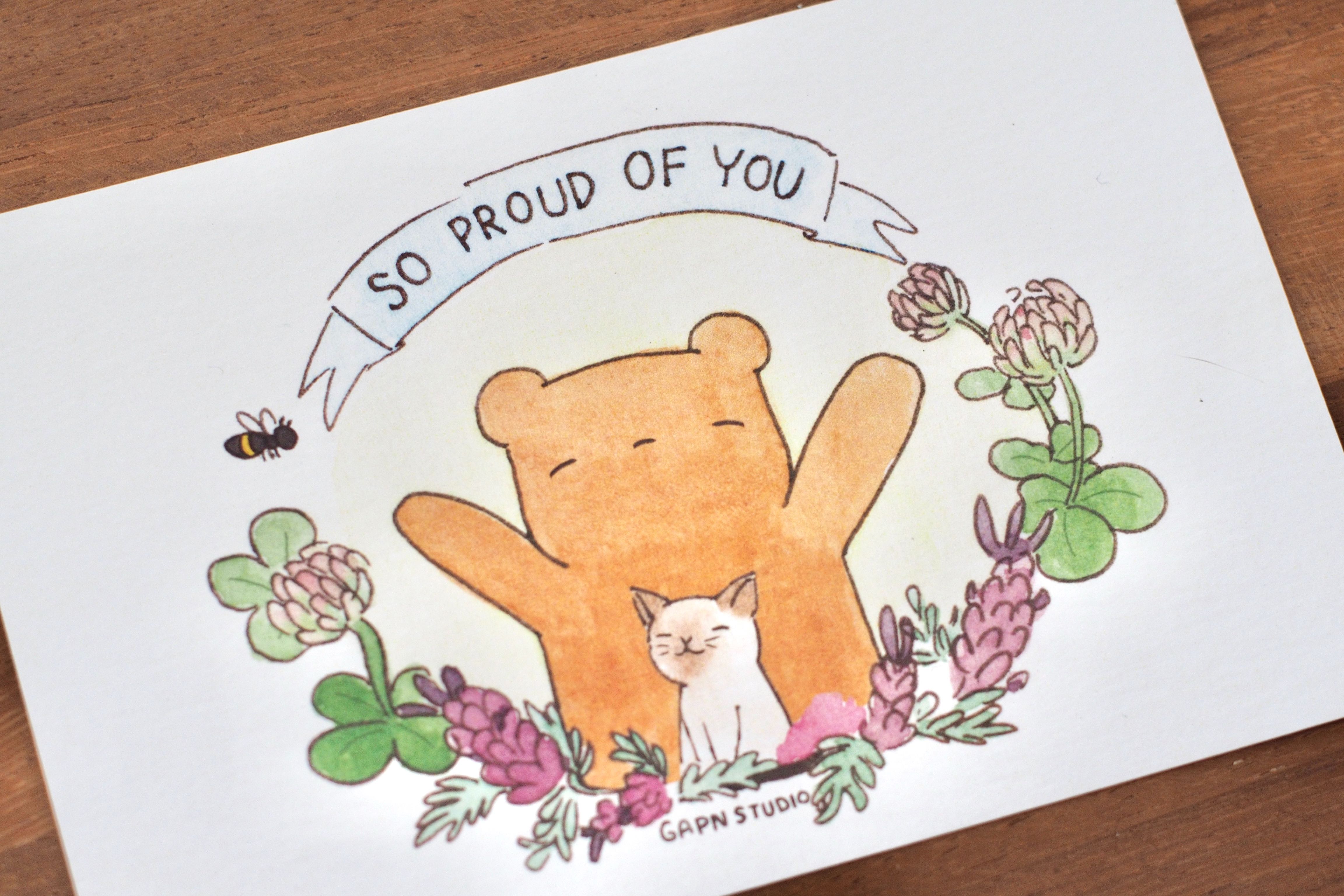 So proud of you postcard