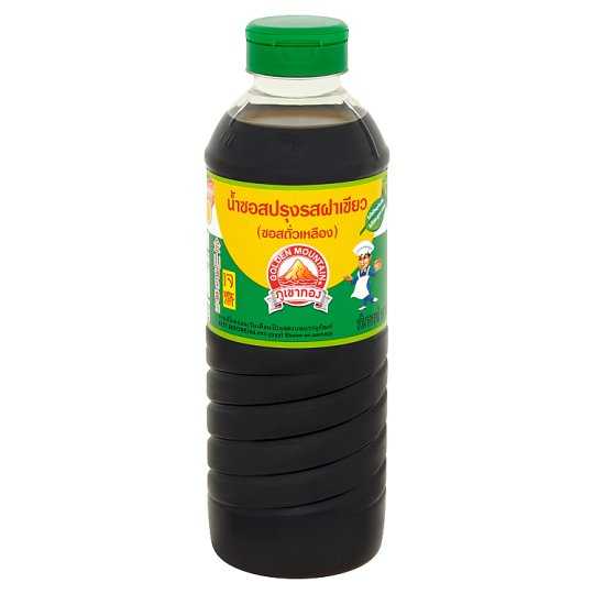 เครื่องปรุง - ภูเขาทอง น้ำซอสถั่วเหลืองปรุงรส ฝาเขียว 500 มล. (ขวดละ)