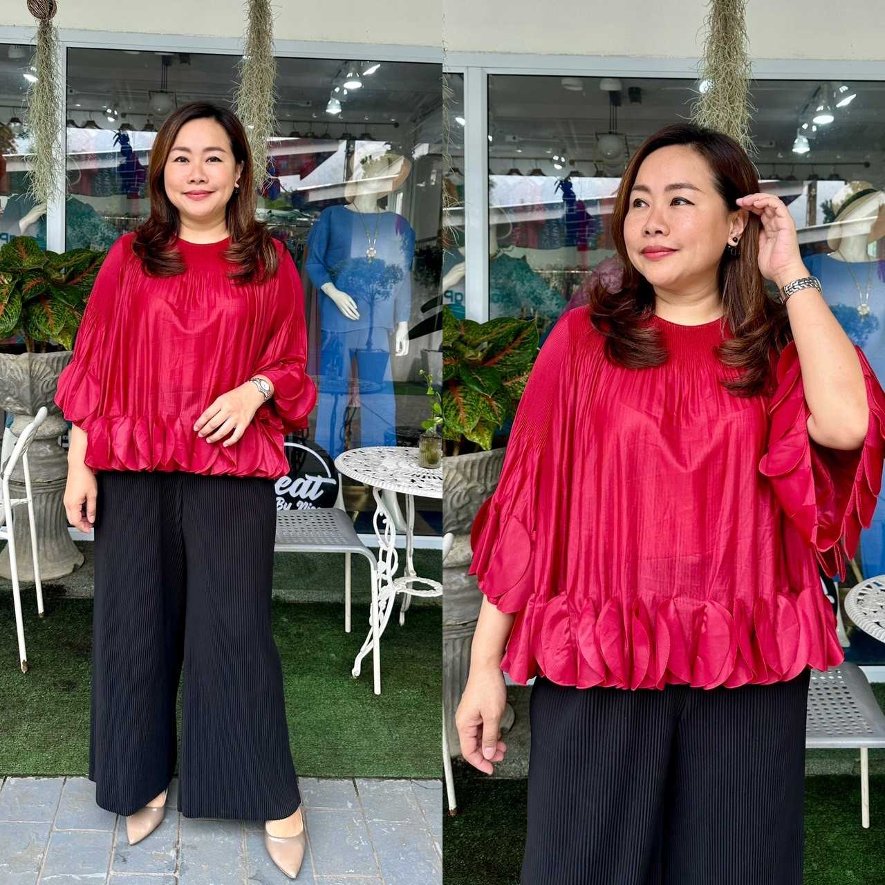 Pleatbynisa A558 เสื้ออัดพลีท เนื้อผ้าPolyester100%