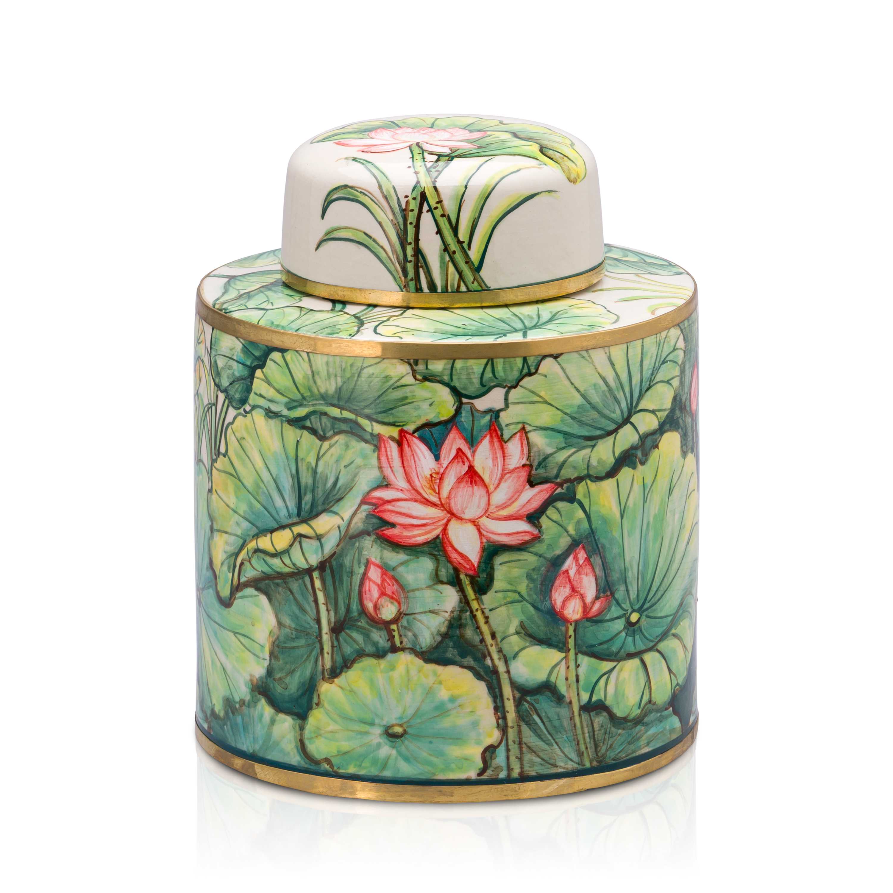 Ginger Jar Size L Lotus Pond Pattern