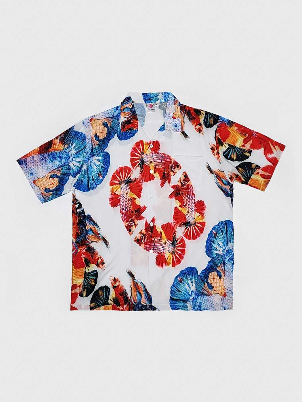 Duo Fancy Nemo Betta White Hawaii Shirt 2 - White