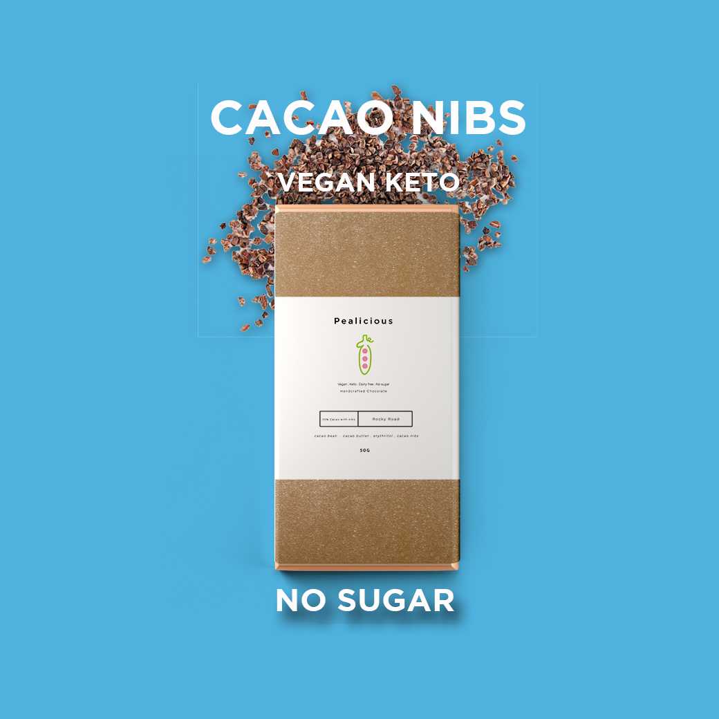 70% ดาร์ค ช็อคโกแลต ผสม คาเคานิบส์ วีแกน คีโต  | No sugar Vegan Chocolate bar 70% with cacao nibs