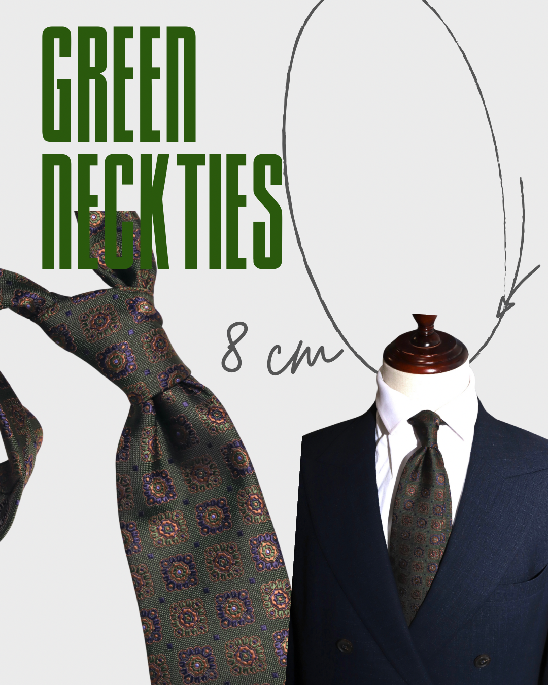 Dark green flower เนคไทด์สีเขียวลายดอก