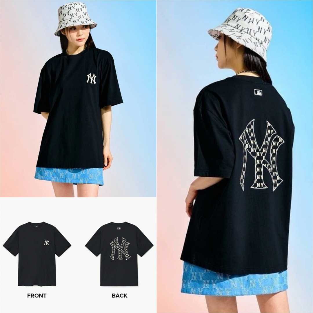 🚨Clearance Sale🚨 เสื้อ MLB Classic monogram big logo T-shirt เสื้อยืด NY B boston สีเทา สีดำ