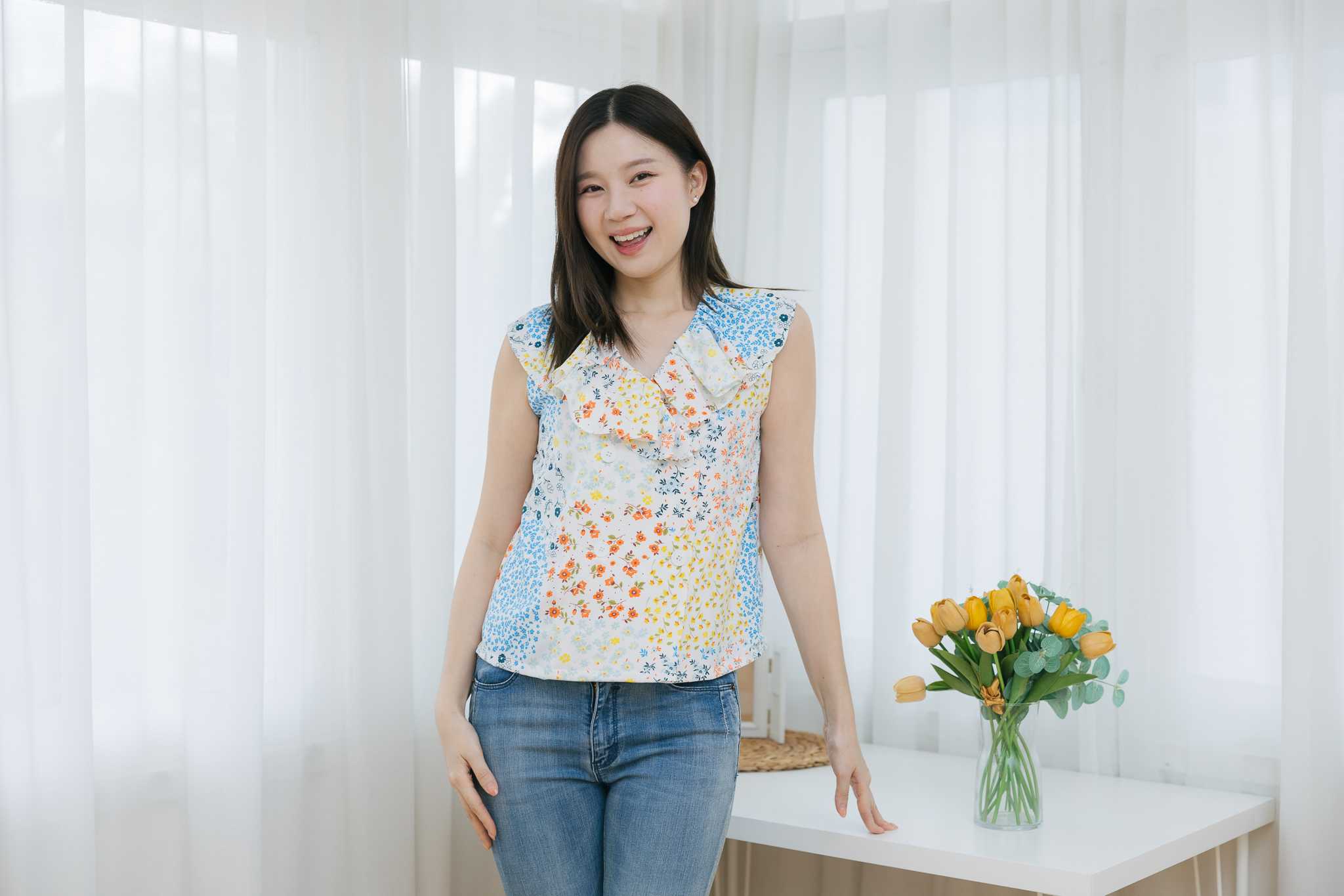 เสื้อให้นม Pastel blooming top