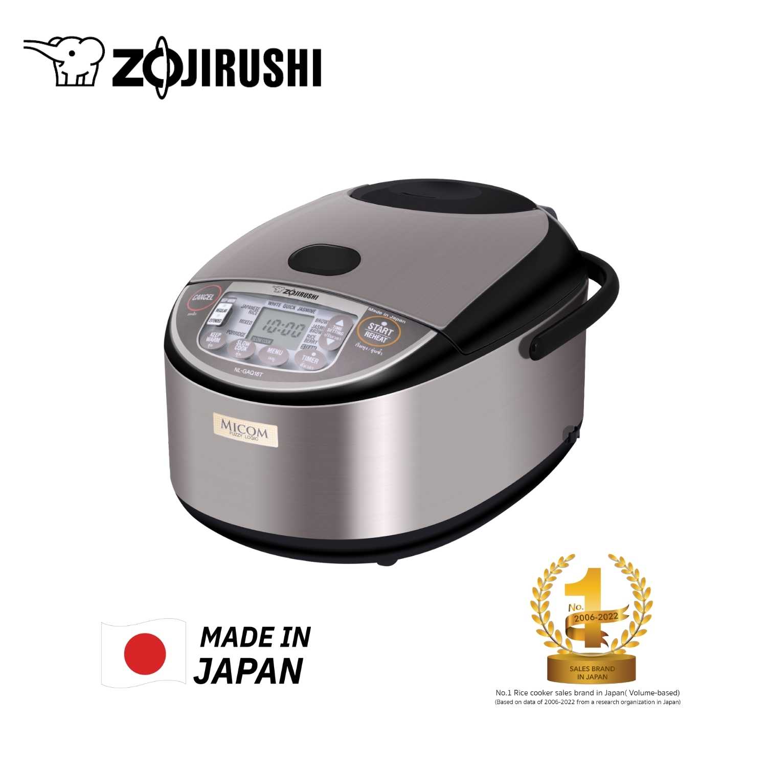 Zojirushi หม้อหุงข้าวไฟฟ้าไมโครคอมพิวเตอร์ 1.0 ลิตร รุ่น NL-GAQ10T BM