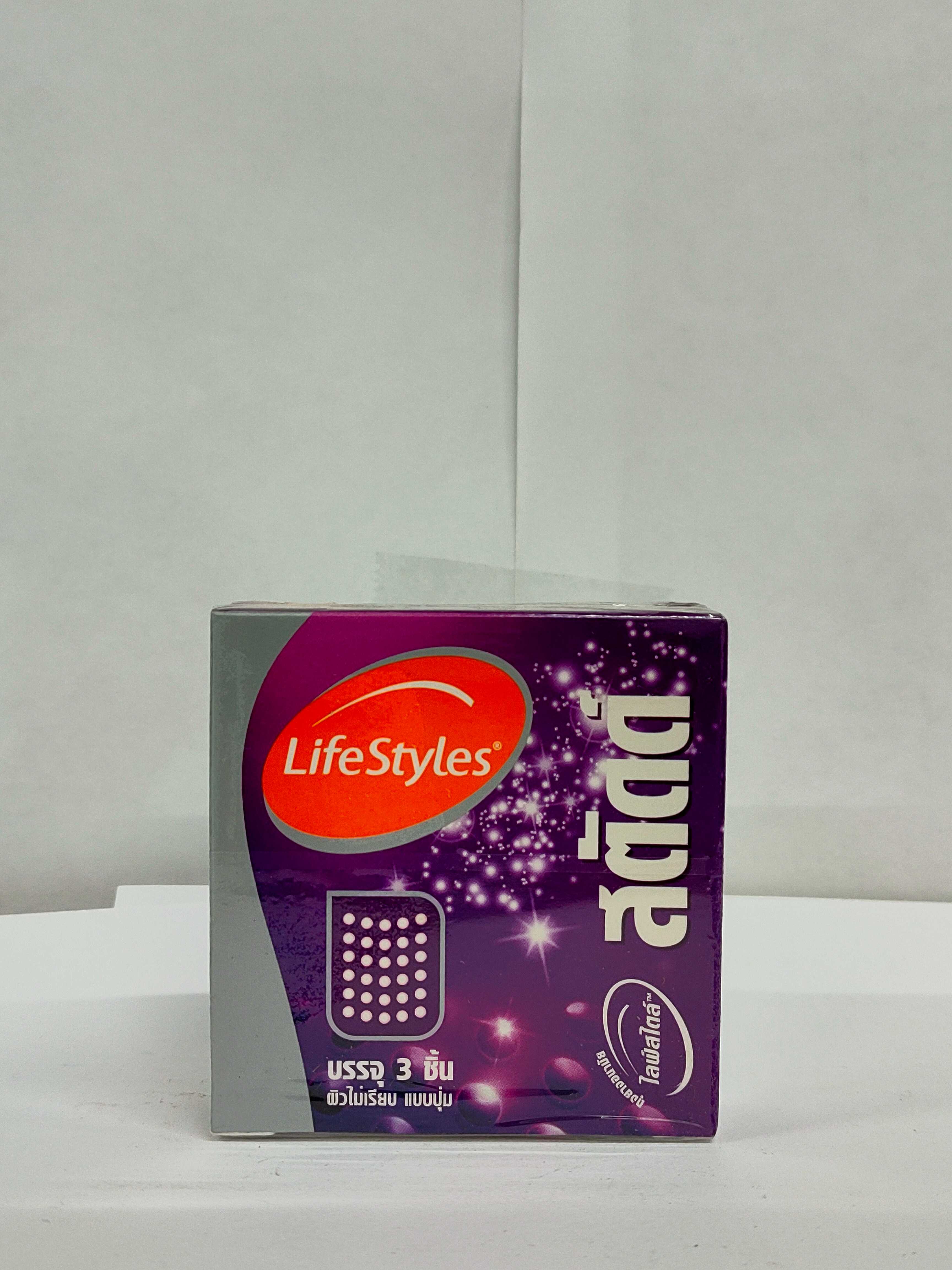 LifeStyles Studded กล่อง 3 ชิ้น 52 mm