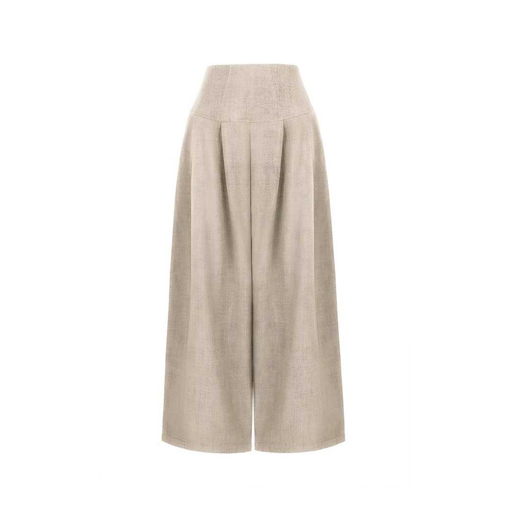 HATTIE WIDE-LEG PANTS - BEIGE