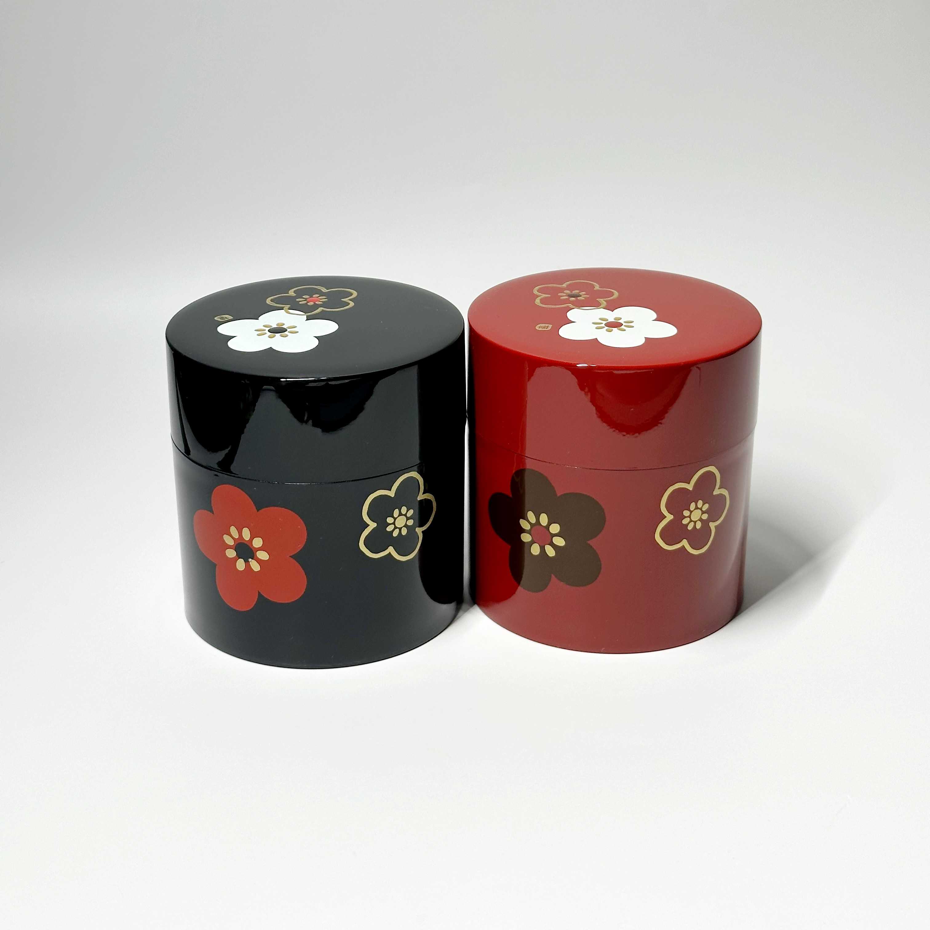 กระป๋องเก็บชาลายดอกบ๊วย กระป๋องชา Canister สำหรับใส่ใบชา หรือผงมัทฉะ