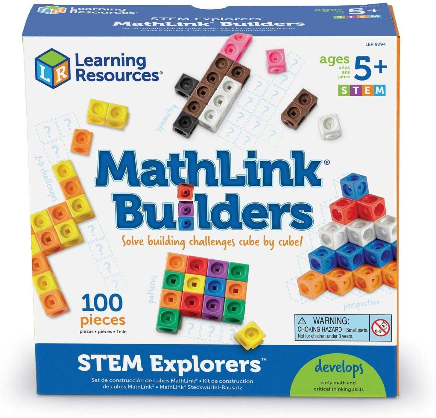 Learning Resources, STEM Explorers MathLink Builders ชุดลูกบาศก์หรรษา ของเล่นเด็ก 5 ปี+
