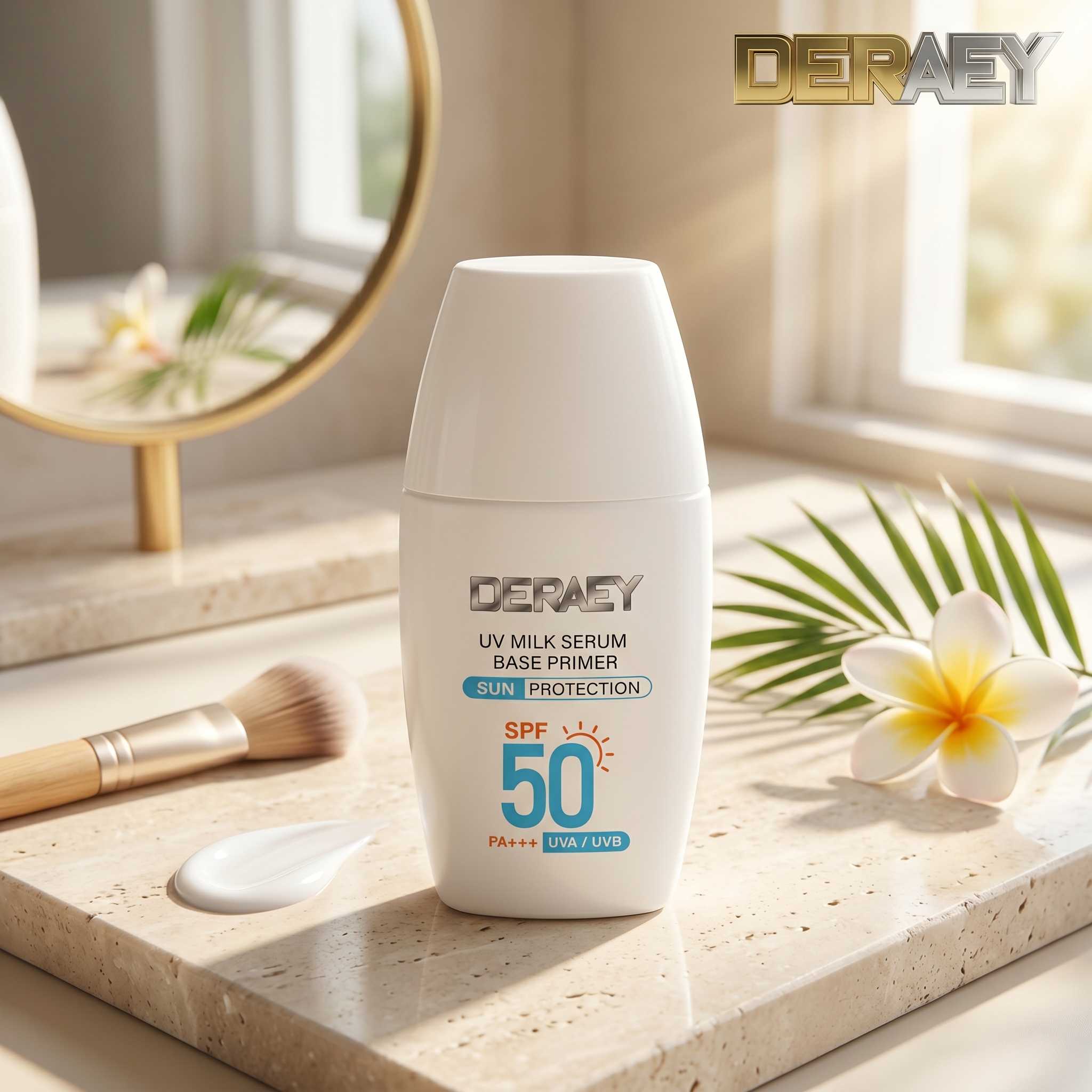 (1 ขวด) Deraey ครีมกันแดดบำรุงผิวสูตรพรีเมียม SPF50 PA+++