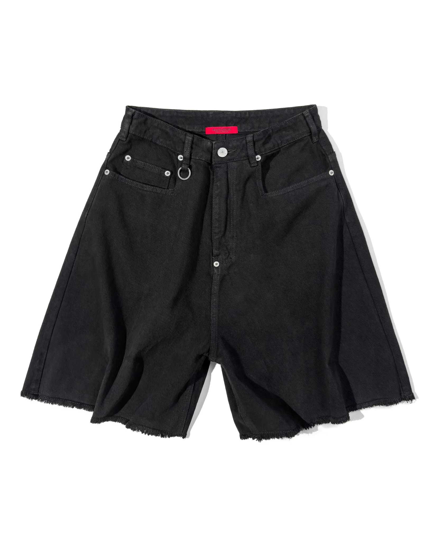 ALCYUS - A24 WIDE DENIM SHORTS (Faded Black)