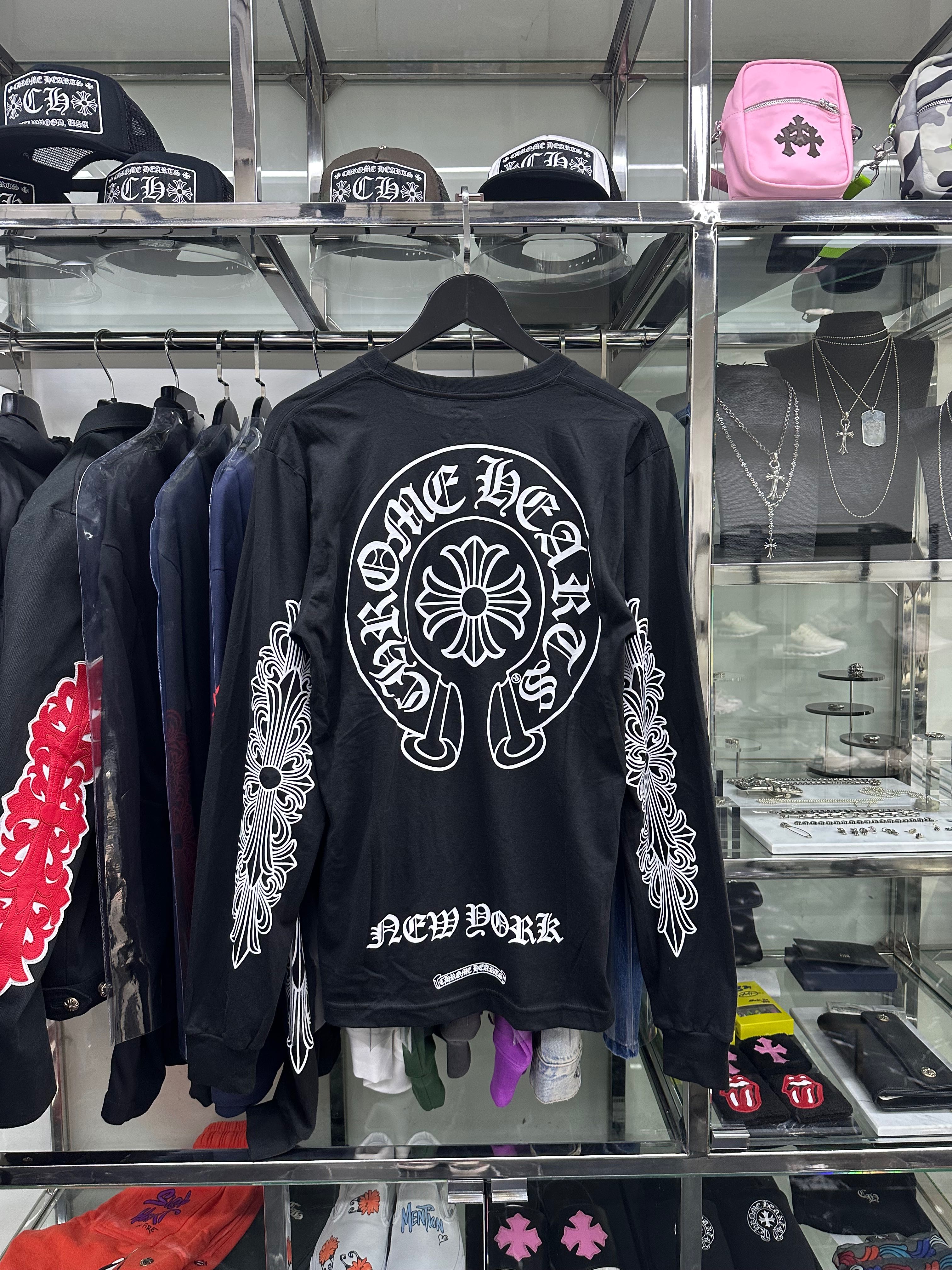 Chrome Hearts Horseshoe New York Black Long Sleeves