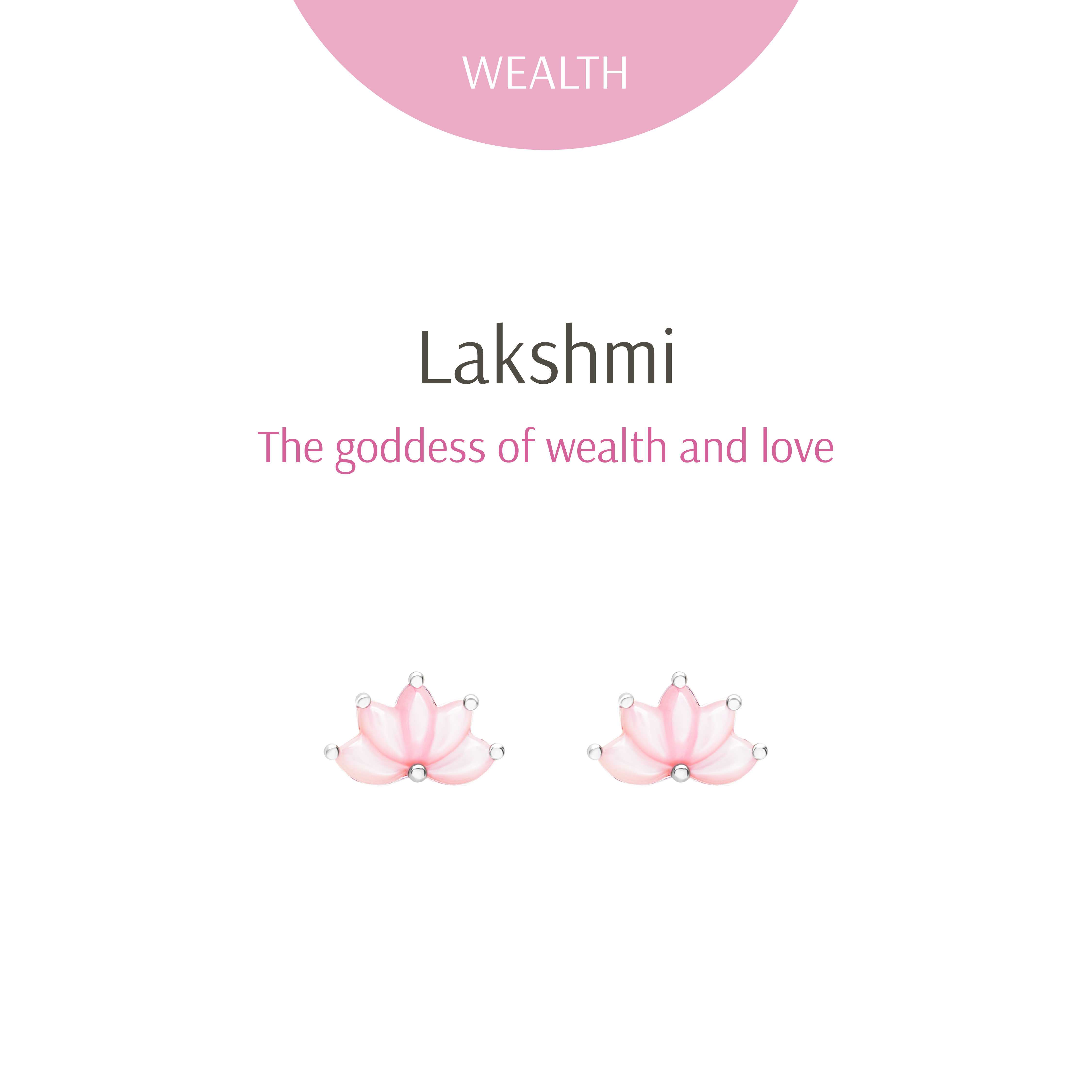 RAVIPA | Lakshmi Pink Mother of Pearl Lotus Studs - ต่างหู