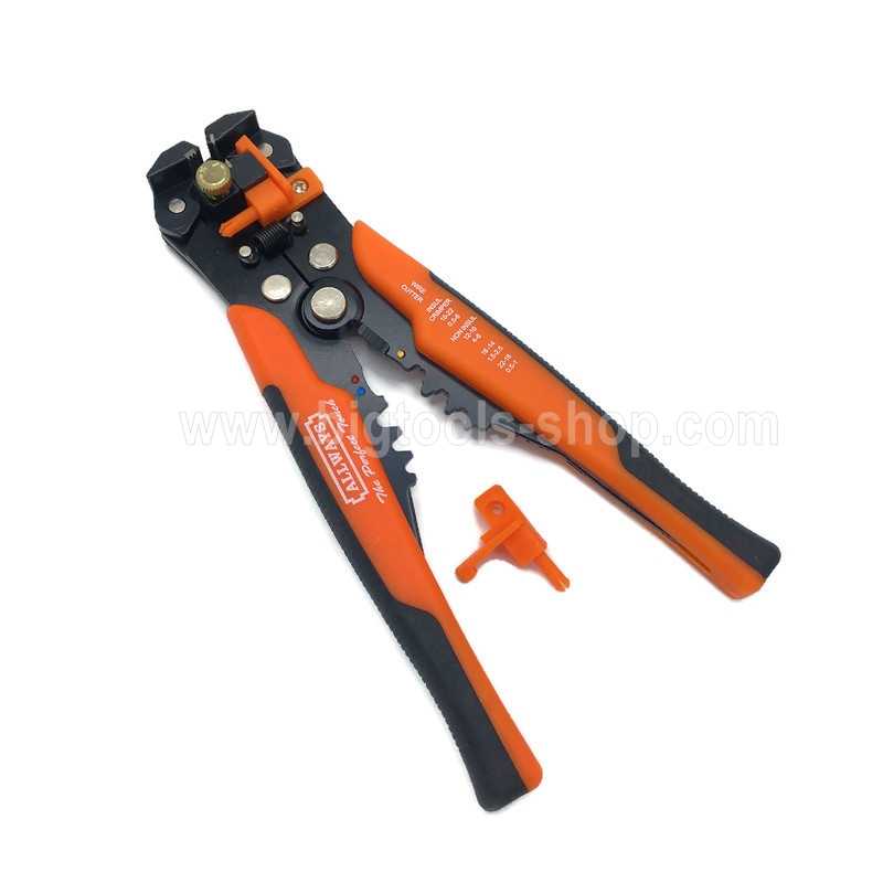 ALLWAYS คีมปอกสายออโต้+ย้ำสาย+ตัดสาย รุ่น P-60 ขนาด 8 นิ้ว (สีส้ม) (ของแท้)