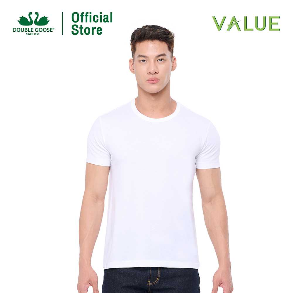 ห่านคู่ เสื้อยืด รุ่น Value ใส่สบาย ไม่ต้องรีด สีขาว