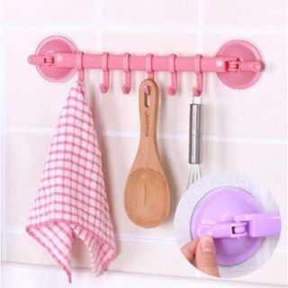 ราวแขวนผ้า แบบพลาสติก ติดผนัง มีกาวในตัว