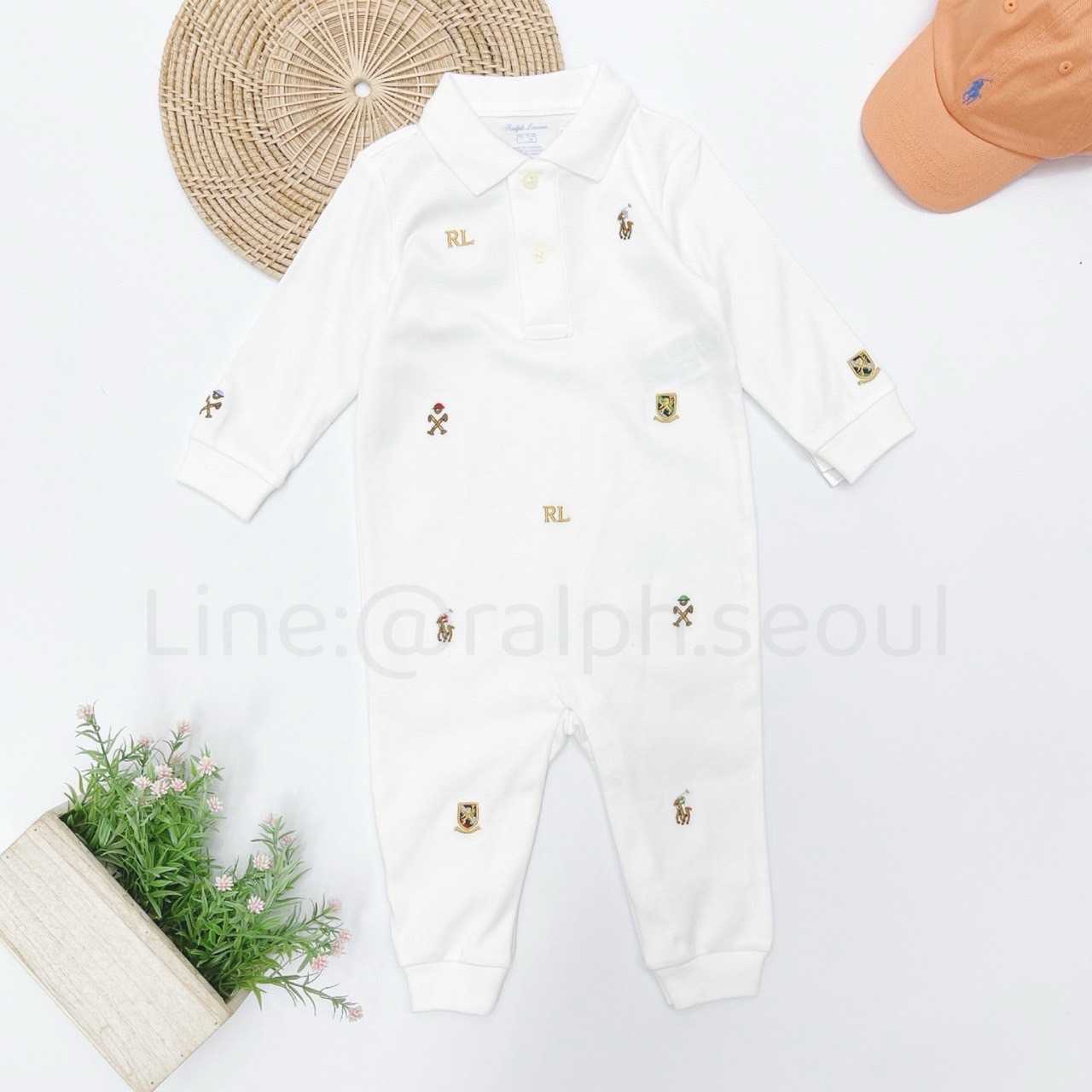 Ralph Lauren Embroidered Cotton Coverall (Baby)