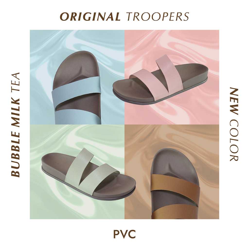 รองเท้า Urban Trooper รุ่น Original Troopers PVC Leather (พื้นสีน้ำตาล) รองเท้าเเตะ Unisex