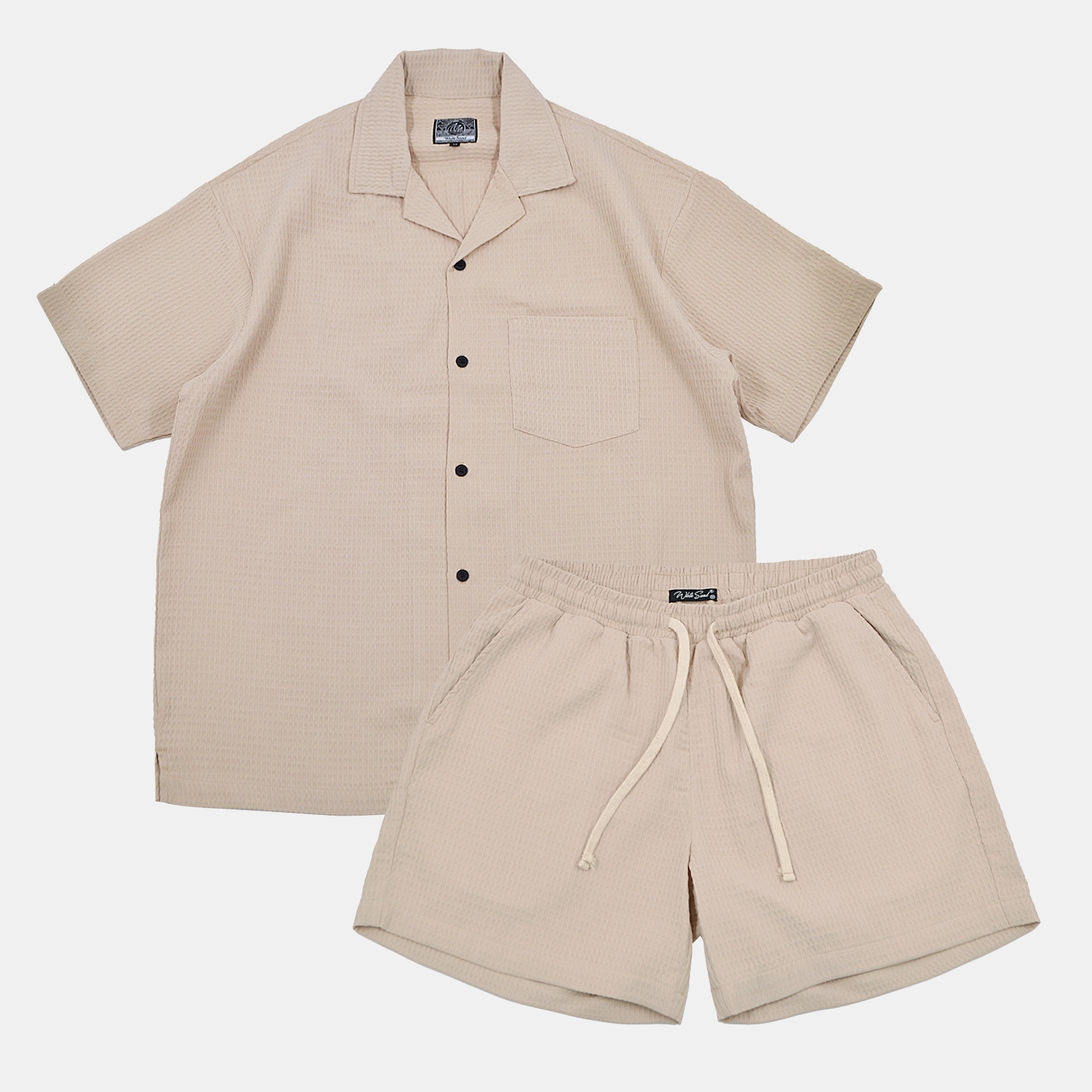 WhiteSand Waffle Set ชุดเซ็ตเสื้อและกางเกง ผ้าวาฟเฟิล ใส่สบายไม่ร้อน สีเบจ Old Money Style