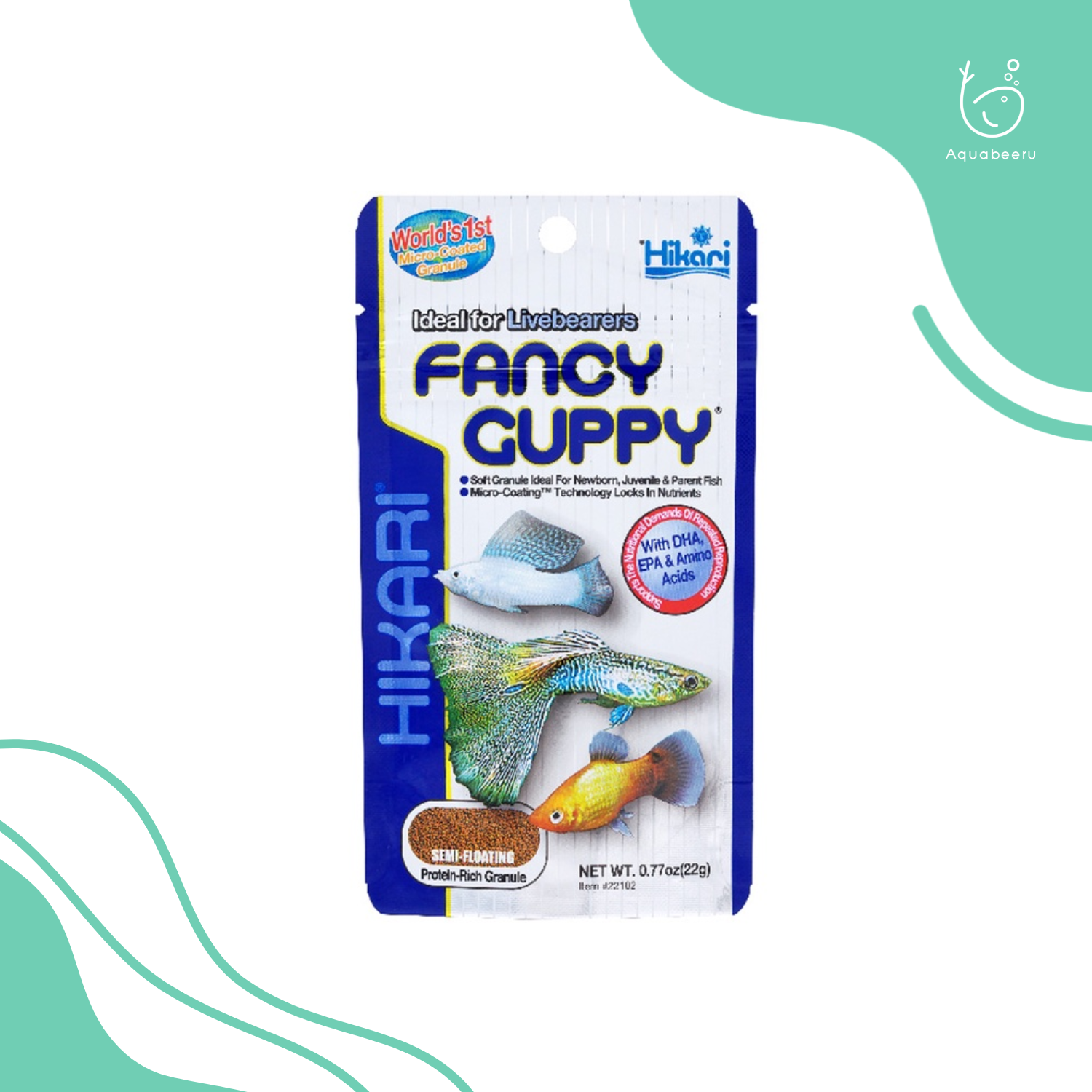 อาหารปลา Hikari Fancy Guppy ชนิดเม็ดเล็กกึ่งลอย