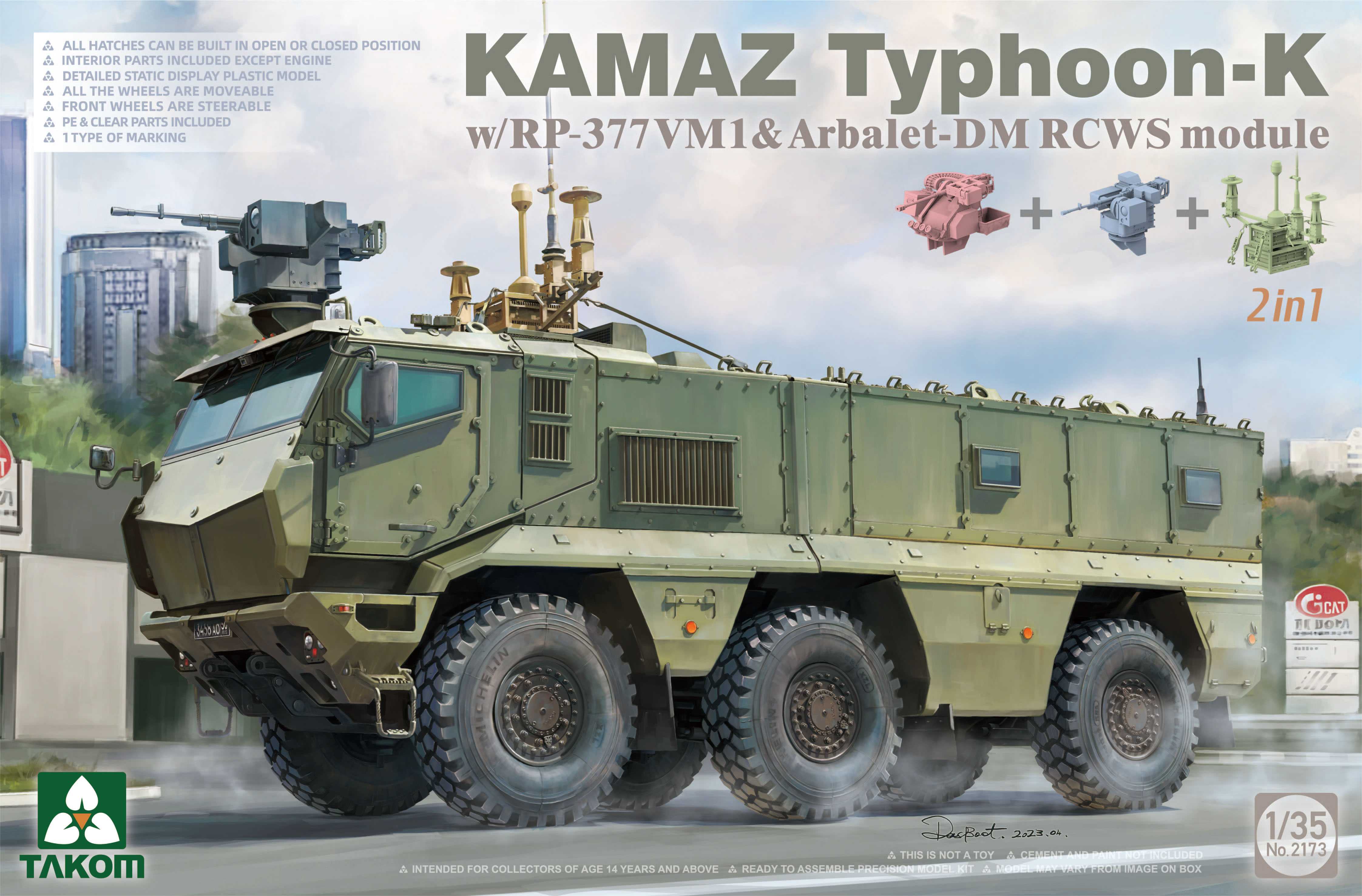 1/35 KAMAZ Typhoon-K w/RP-377VM1&Arbalet-DM RCWS module 2in1
