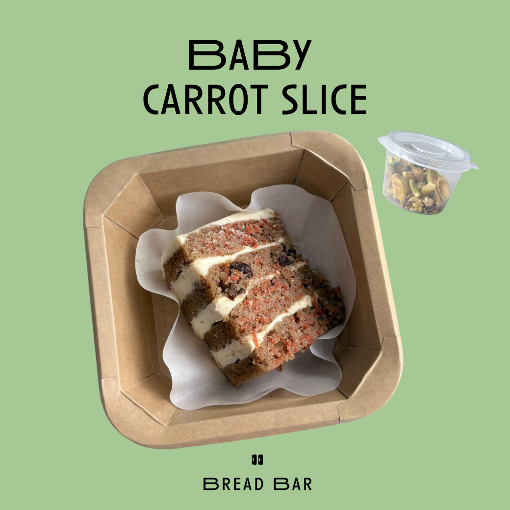 Baby Carrot Cake Slice with Pistachios