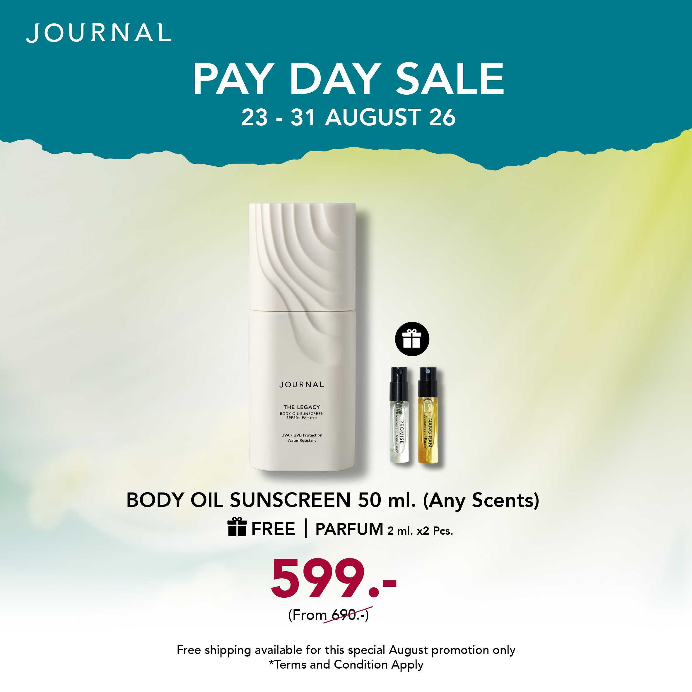 PAY-DAY✨SUN SCREEN 50 ml ลดเหลือ 599 .- (จากปกติ 690.-)  ส่งฟรี และของแถมฟรี 2 รายการ