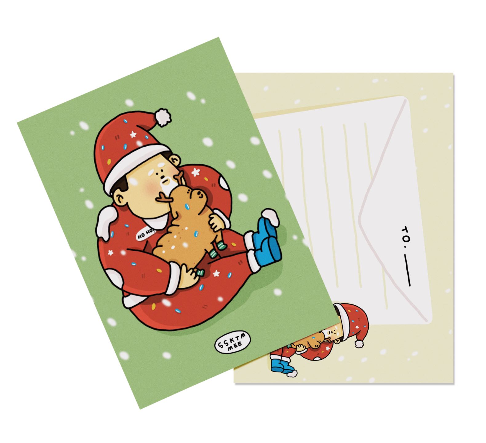 regular postcard - fat santa