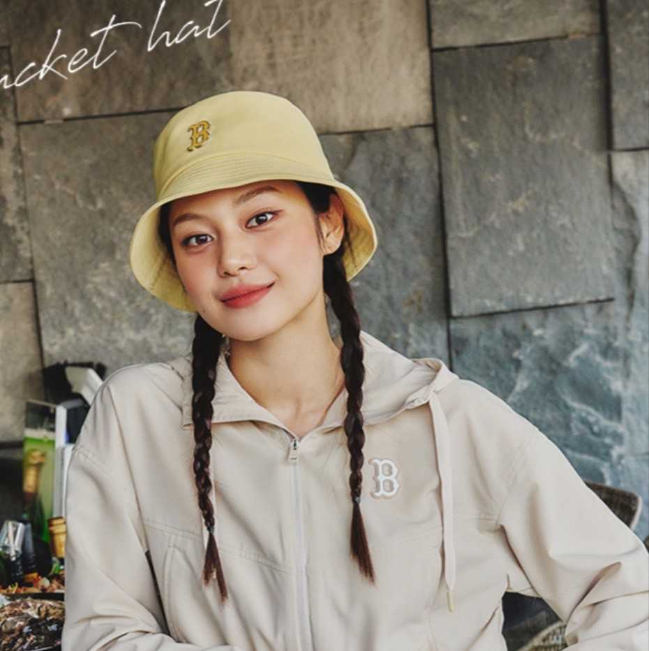 MLB Nylon Bucket Hat  NY/B Boston หมวกบักเก็ต หมวกปีกกว้าง ผ้าไนลอน สีดำ สีเหลือง